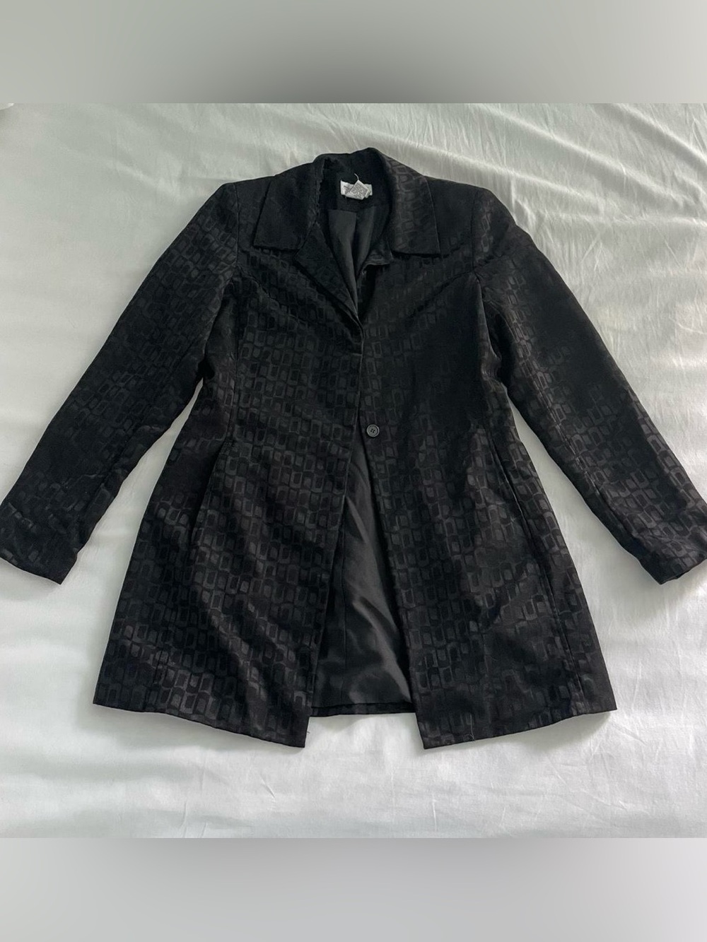 Newport News Black Textured Single-Button Pea Coat